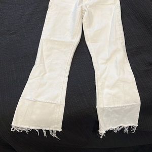 Lucky Brand white flare crop jeans
